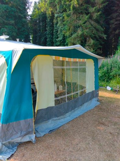 Awning for caravan.