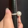 BNWT Perlaviva Genuine Large Freshwater Pearl with Crystals in Rhodium-Plated 925 Silver Ring Image 6
