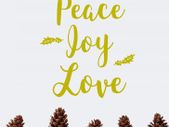 Peace, Joy, Love Decal, Peace, Joy, Love Sticker, Window Decal, Letter Decal, Quotes Wall Decal, Seasons Greetings, Christmas Removable