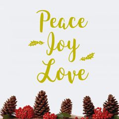Peace, Joy, Love Decal, Peace, Joy, Love Sticker, Window Decal, Letter Decal, Quotes Wall Decal, Seasons Greetings, Christmas Removable
