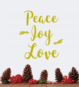 Peace, Joy, Love Decal, Peace, Joy, Love Sticker, Window Decal, Letter Decal, Quotes Wall Decal, Seasons Greetings, Christmas Removable