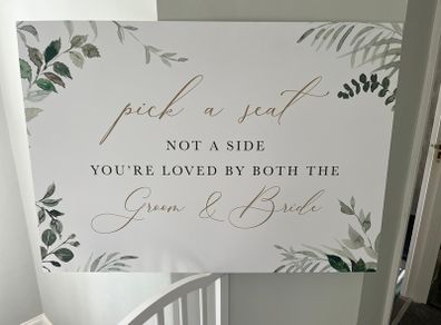 'Pick a Seat' Rustic Wedding Sign