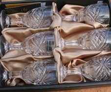 Killarney Crystal Trinity Wine Glass Set of 6 H-5"