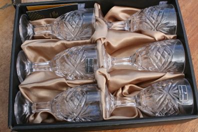 Killarney Crystal Trinity Wine Glass Set of 6 H-5"