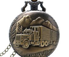 Vintage Style Artic Truck Trucker Pocket Watch