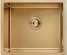 Stainless Steel Kitchen Sink, 50 x 43cm, Undermount Kitchen Sink Drop in, Topmount Single Bowl Outdoor Campervan Sink with Drainer Fittings
