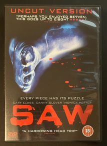 Saw. DVD Movie Uncut Version. Staring Cary Elwes, Danny Glover & Monica Potter.