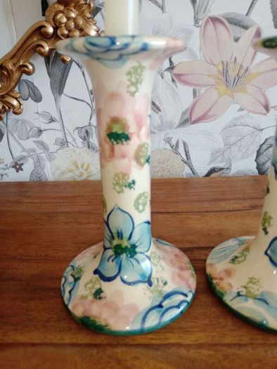 Studio Hand Crafted Ceramic Candle Sticks x 2