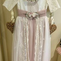Marian Gale vintage style communion dress with custom made headband