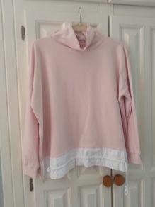 A Pink Cotton Cowl Neck Top