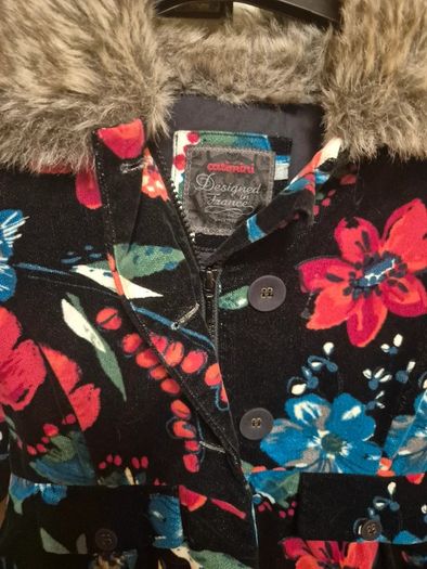 Catimini Paris Floral Velvet Coat, Age 11/12, 154cms