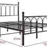 Double Metal Bed Frame 135 x 190 cm with Headboard and Footboard Heavy Duty Foundation,Metal Slat Support, Black Image 6