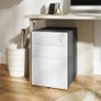 Filing cabinet, Rolling cabinet, 3 Drawers & Hanging File, Lock, Steel Housing, 39x48x59 cm, White+Gray Image 4