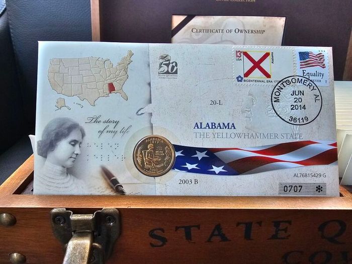 USA United States 50 States Quarters Cover Collection in Original Holder with COA
