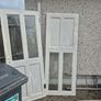 2 pine doors half glass with hinges Image 6