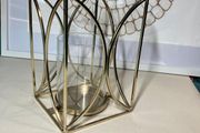 Small Gold Metal Design Freestanding Lantern/Candle Holder