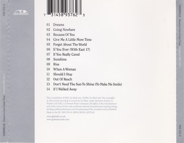 GABRIELLE - Dreams Can Come True, Greatest Hits Vol. I    CD