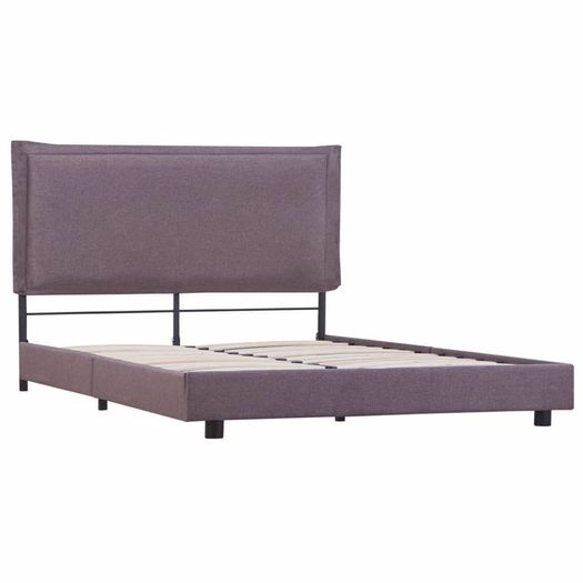Bed Frame Taupe Fabric 120x190 cm