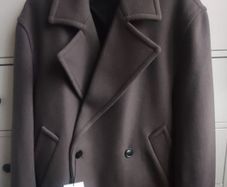 NWT Men's Zara Wool Peacoat Size L