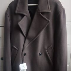 NWT Men's Zara Wool Peacoat Size L
