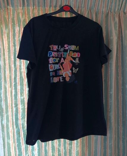Olivia Rodrigo You Seem Pretty Sad For A Girl So In Love Design T Shirt. Asian Size Medium - W:51cm, L:67cm.
