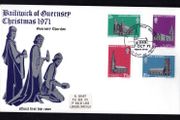 1971 Guernsey Christmas, Guernsey Churches Commemorative  Stamp First Day Cover (FDC)