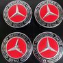 4 x Mercedes Centre Caps (RED) FREE POST Image 2