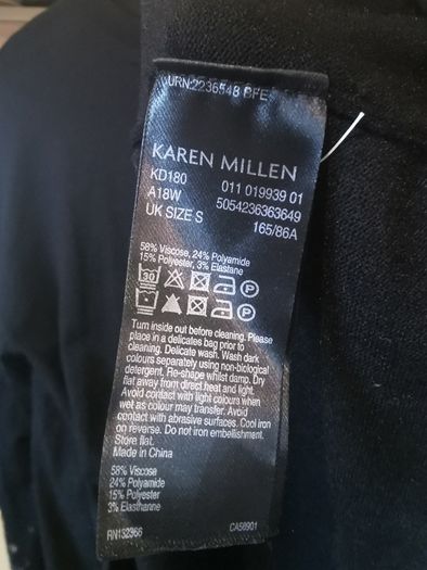Karen Millen Embellished Hem Black Jumper UK 12