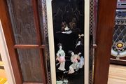 Vintage Chinese Black Lacquer Mother of Pearl Wall Panel