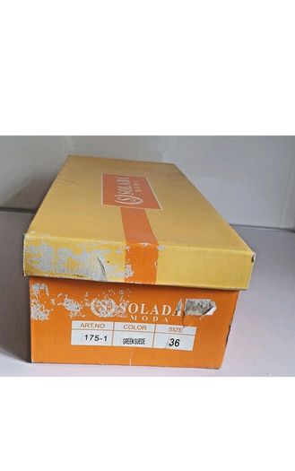 Solada Moda Green Suede Shoes EU36 UK3 Crystal Buckle Low Heel New Boxed  CAN POST