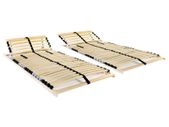 Slatted Bed Bases 2 pcs with 28 Slats 7 Zones 90x200 cm