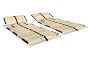 Slatted Bed Bases 2 pcs with 28 Slats 7 Zones 90x200 cm