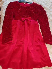 Red sparkly dress age 7-8