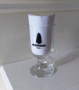 SALE -------  Sandeman Hot Port Glass - Vintage