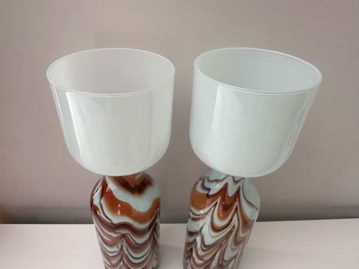 Opaline collectible Italian vase x2