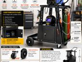 Heavy Duty Welding Cart with Lockable Cabinet and Gas Cylinder Storage