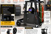 Heavy Duty Welding Cart with Lockable Cabinet and Gas Cylinder Storage