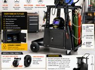 main image for ad Heavy Duty Welding Cart with Lockable Cabinet and Gas Cylinder Storage