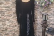 Vintage 80s black velvet ruffle dress size XS or Small postage included