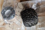Black yarn with sequins