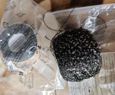 Black yarn with sequins