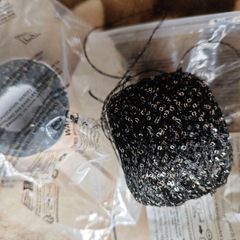 Black yarn with sequins