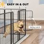 12 Panels Heavy Duty Dog Playpen with Doors, for Medium Dogs, 80cm High, Black Image 6