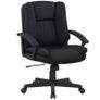 Linen-Look Padded Office Chair - Black Image 10