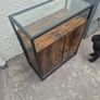 Industrial Style Sideboard with Glass Top Image 6
