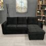 Black Storage Sofa bed chaiselongue Image 3