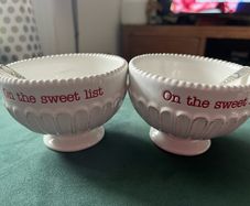 A pair of ice cream bowls