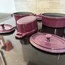 Three Unused Purple Iron Enamel Mini Casseroles Image 9