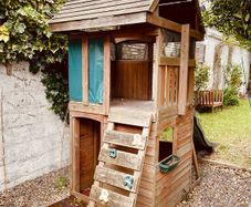 Selwood Olympia Wooden Playhouse, Slide and Climbing Wall