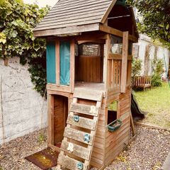 Selwood Olympia Wooden Playhouse, Slide and Climbing Wall